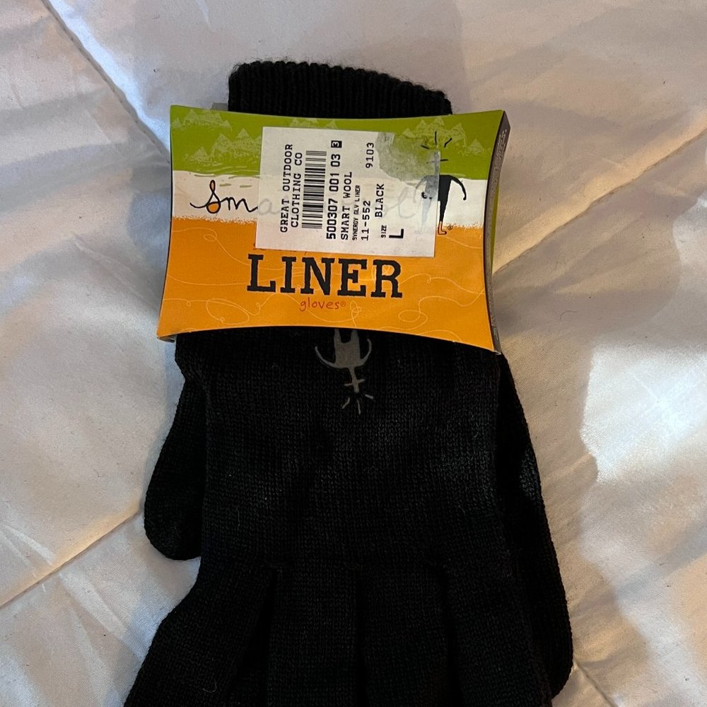 Brand New Smartwool Black Glove Liner (Size L)